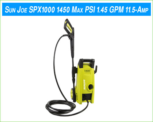 Sun Joe SPX1000 1450 Max PSI 1.45 GPM 11.5-Amp Electric Pressure Washer, Green
